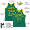 Custom Kelly Green Kelly Green-Gold Authentic Throwback Basketball Jersey