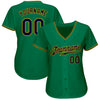 Custom Kelly Green Navy-Gold Authentic Baseball Jersey