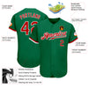 Custom Kelly Green Red-White Authentic Baseball Jersey