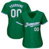 Custom Kelly Green White-Light Blue Authentic Baseball Jersey