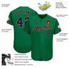 Custom Kelly Green Navy-Old Gold Authentic Baseball Jersey