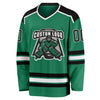 Custom Kelly Green Black-White Hockey Jersey