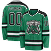 Custom Kelly Green Black-White Hockey Jersey