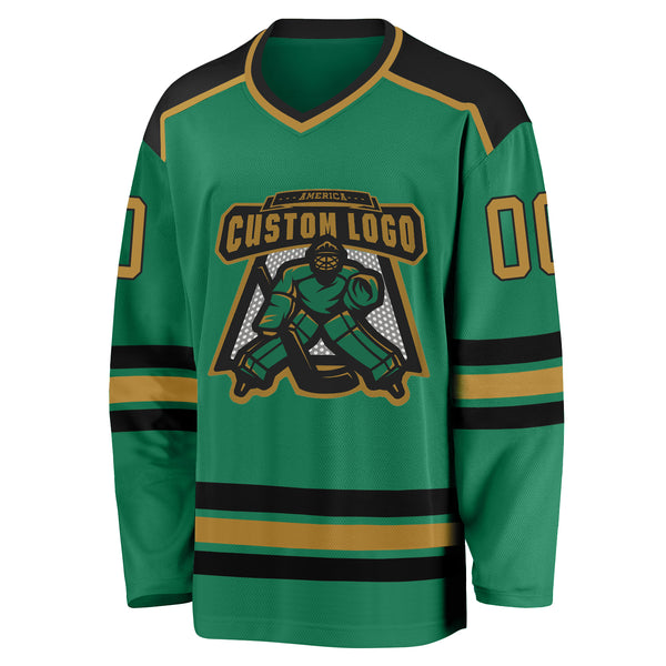 Cheap Custom Cream Kelly Green-Red Hockey Jersey Free Shipping