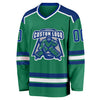 Custom Kelly Green Royal-White Hockey Jersey