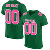 Custom Kelly Green Pink-White Mesh Authentic Football Jersey