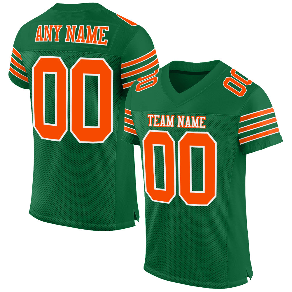 Custom Cream Orange-Kelly Green Mesh Authentic Football Jersey Clearance –  FanCustom