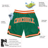 Custom Kelly Green Orange-White Authentic Throwback Basketball Shorts