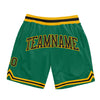 Custom Kelly Green Black-Gold Authentic Throwback Basketball Shorts