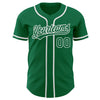 Custom Kelly Green Kelly Green-White Authentic Baseball Jersey