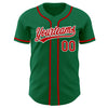 Custom Kelly Green Red-White Authentic Baseball Jersey