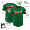 Custom Kelly Green Red-White Authentic Baseball Jersey