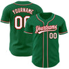 Custom Kelly Green White-Red Authentic Baseball Jersey