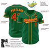 Custom Kelly Green Red-Gold Authentic Baseball Jersey