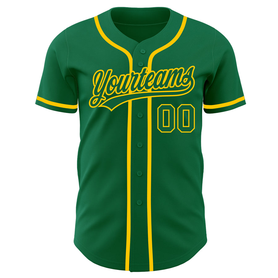 Custom Kelly Green Kelly Green-Gold Authentic Baseball Jersey