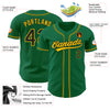 Custom Kelly Green Black-Gold Authentic Baseball Jersey