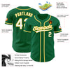 Custom Kelly Green White-Gold Authentic Baseball Jersey