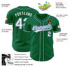 Custom Kelly Green White-Royal Authentic Baseball Jersey