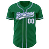 Custom Kelly Green White Royal-Gray Authentic Baseball Jersey