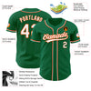 Custom Kelly Green White-Orange Authentic Baseball Jersey