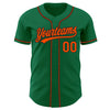 Custom Kelly Green Orange-Black Authentic Baseball Jersey