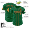 Custom Kelly Green Old Gold-Black Authentic Baseball Jersey