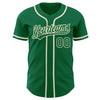 Custom Kelly Green Kelly Green-Cream Authentic Baseball Jersey