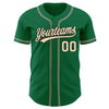 Custom Kelly Green City Cream-Black Authentic Baseball Jersey