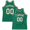 Custom Kelly Green Cream-Black Authentic Throwback Basketball Jersey