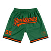 Custom Kelly Green Orange-Black Authentic Throwback Basketball Shorts