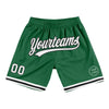 Custom Kelly Green White-Black Authentic Throwback Basketball Shorts