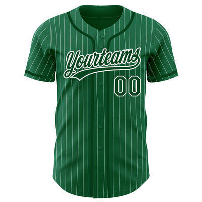 Custom White Baseball Jersey Kelly Green Authentic - FansIdea