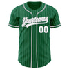 Custom Kelly Green White Pinstripe Gray Authentic Baseball Jersey