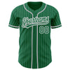 Custom Kelly Green White Pinstripe Gray Authentic Baseball Jersey