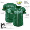 Custom Kelly Green White Pinstripe Gray Authentic Baseball Jersey