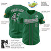 Custom Kelly Green White Pinstripe Steel Gray Authentic Baseball Jersey