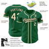 Custom Kelly Green Black Pinstripe City Cream Authentic Baseball Jersey