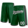 Custom Kelly Green White-Black Authentic Basketball Shorts