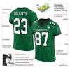 Custom Kelly Green White-Black Mesh Authentic Football Jersey