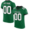 Custom Kelly Green White-Black Mesh Authentic Football Jersey