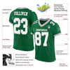 Custom Kelly Green White-Gray Mesh Authentic Football Jersey