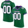 Custom Kelly Green White-Purple Mesh Authentic Football Jersey