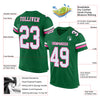 Custom Kelly Green White-Pink Mesh Authentic Football Jersey