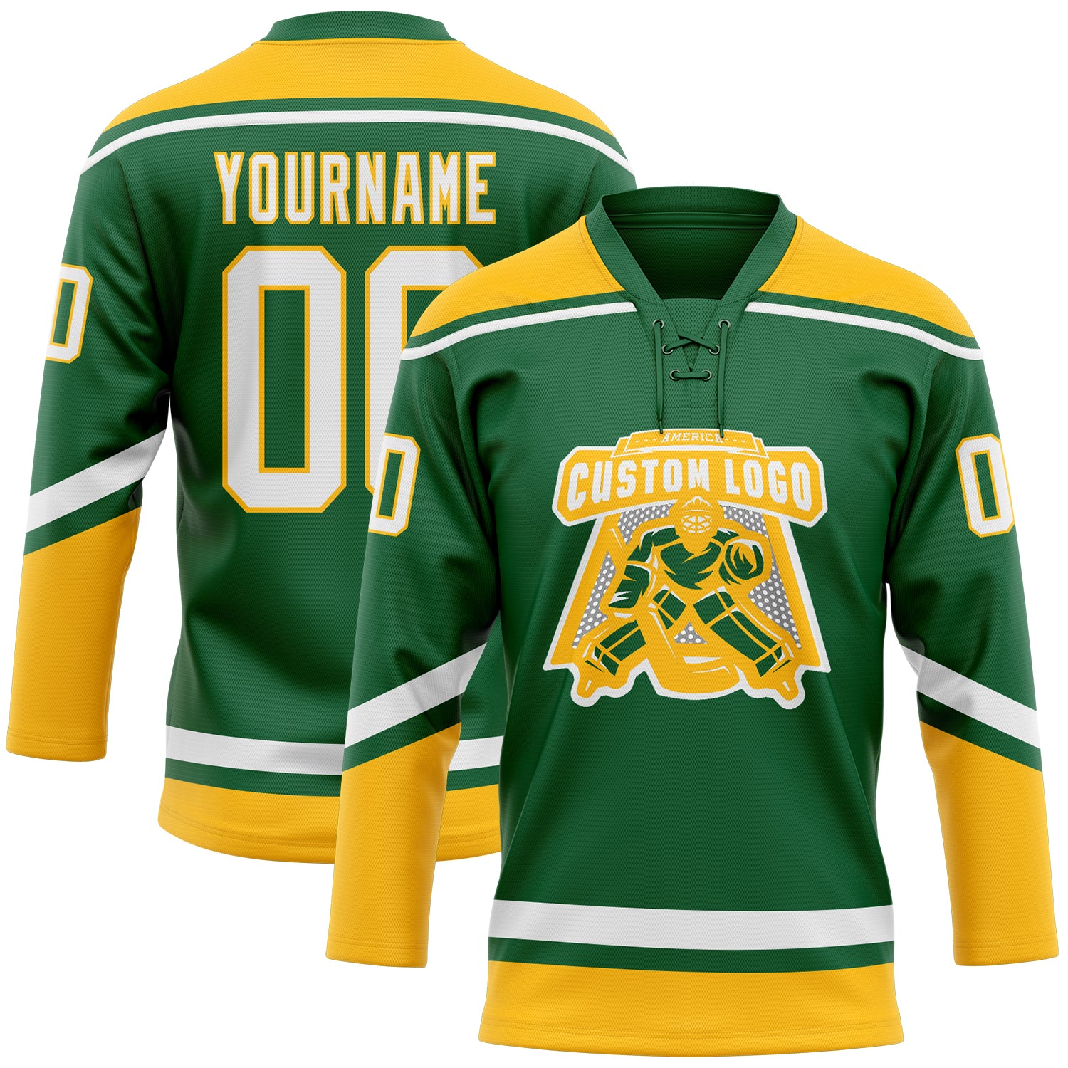 Green and hot sale yellow hockey jersey