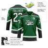 Custom Kelly Green White-Black Hockey Lace Neck Jersey