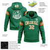 Custom Stitched Kelly Green White-Bay Orange Football Pullover Sweatshirt Hoodie