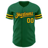 Custom Kelly Green Gold-Black Authentic Baseball Jersey