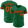 Custom Kelly Green Orange-Black Authentic Baseball Jersey