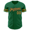 Custom Kelly Green Old Gold-Black Authentic Baseball Jersey