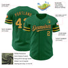 Custom Kelly Green Old Gold-Black Authentic Baseball Jersey